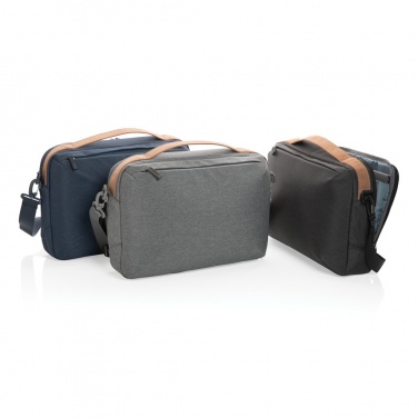 Logo trade promotional merchandise image of: Impact AWARE™ 300D two tone deluxe 15.6" laptop bag